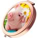 Rose Gold Compact Mirror with 2x 1x Magnification - Portable Double Sided Makeup Mirror for Women, Mothers, Kids - Great Gift (Flower Pig) - Buy Online on GoSupps.com