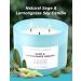 Sage Lemongrass 3 Wick Soy Candle | 15.8 oz Natural Aromatherapy Candle for Home Cleansing & Stress Relief | White Sage & Citrus Scented Candle - Buy Online on GoSupps.com