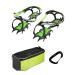 HUAYE BRS 14 Teeth Ice Crampons Snow Skid Spikes Winter Snow Boots Shoe Cover Clips with a Carabiner for Outdoor Snow Hiking and Climbing 2.5 Centimeters