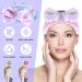 Spa Bowknot Headband for Women - Soft Coral Fleece Elastic Hair Band for Makeup & Shower | Pink-Violet Cosmetic Headwrap - Buy Online on GoSupps.com