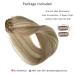 22 Inch Real Human Hair Clip in Extensions - Ash Blonde to Blonde Highlights - Remy Hair - 7 Pieces - 70G - Women's Hair Clip ins - Buy Online on GoSupps.com