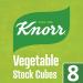 Knorr Vegetable Stock Cubes gluten-free to add a rich flavour to vegetable-based and vegetarian meals 8x 10 g Single