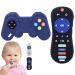 2-Pack Baby Teether Toys Game Controller Silicone Sensory Chew Toys Educational TV Remote Control Shape Teething Toys for Babies 6-18 Months Toddler Boy and Girl(Black+Blue)