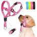 Weesiber dog owners without pulling adjustable muzzle line padded halter for dogs to prevent strong pulling on a leash (pink s) small pink