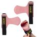 MANUEKLEAR Weightlifting Wrist Straps with Cushion Wrist Loop,Leather Weight Lifting Wrist Straps for Deadlifts, Powerlifting, Heavy Shrug for Men/Women Heart - Pink