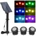 Natpow solar pond lighting RGB underwater pond light Landscape headlight pond lamp diving spotlights with IP68 waterproof color change garden lighting for garden patio tree (3 in 1) 3h-RGB