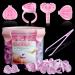 Glue Rings for Eyelash Extensions 150PCS Disposable Rings for Lashes Lovely Heart Shape Lash Fan Blossom Glue Cups Lash Extension Supplies Lash Supplies for Eyelash Extensions