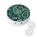 Green Paisley Contact Lens Case Travel Portable Travel Contact Lens Box with Mirror