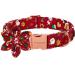 Aring Pet Christmas Dog Hallband Cute Santa Claus dog collar with flower cotton red Christmas dog collar with metal buckle medium Christmas