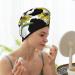 Black Cow Print Hair Towel with Sunflowers | Super Absorbent Coral Velvet Wrap for Long Curly & Thick Hair - Quick Dry Microfiber for Women - Buy Online on GoSupps.com