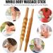 Eastuy Muscle Roll - Universal Wood Roller Massage Device for Sore & Tense Muscles | Double-Sided Slotting with 6 Rotary Rollers - Buy Online on GoSupps.com