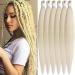 Xusuperb Pre Stretched Braiding Hair Blonde 30 inches Lang Easy Braids Extensions Blond Kunsthaar for single -braid 6 packs of braiding hair soft Kanecalon Yaki braids Hair extensions (613#) 76 cm (6 Pack) 613#