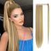 SOFEIYAN Long Straight Ponytail Extension 28 inch Wrap Around Ponytail Synthetic Hair Extensions Clip in Ponytail Hairpiece for Women  Light Blonde/Platinum Blonde mix 28 Inch (Pack of 1) Light Blonde/Platinum Blonde mix