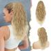 BARSDAR Blonde Ponytail Extension Long Curly Wavy Claw Clip Ponytail Hair Extension Multi-layered Clip in Ponytail Hairpiece for Women Natural Synthetic Daily Party Halloween(18'' Blonde Ombre Beige) 18 Inch Buttery Blonde Mix Ombre Beige