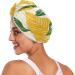 Eco-Friendly Green Yellow Leaf Hair Towel 2 Pack | Super Absorbent Quick Dry Hair Turbans for Women & Girls - Buy Online on GoSupps.com