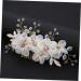 Ipetboom Pearl Side Hair Comb Rhinestone Barrettes Floral Hair Accessories Pearl Hair Clip Bridal Headpiece Metal Hair Barrettes Tiara Bridal Hair Accessories Wedding Bride Comb - Buy Online on GoSupps.com