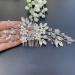Prosy Bridal Wedding Flower Hair Comb Slide - Silver Crystal Hair Accessories & Rhinestone Headpiece for Women & Girls - Buy Online on GoSupps.com