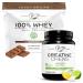 Muscle Feast 100% Whey + Creatine Candy Bundle: 1 100% Whey Protein (Chocolate 5lb) + 1 Creatine Candy (Lemon Lime 360) | Premium Supplements Vegetarian Gluten Free