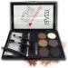 Vtrem Eyebrow Contour Palette Set Professional Brow Makeup Palette with 6 Eyebrow Powders Eyebrow Stencils/Pen/Spoolie/Brush Tweezers for Creating Perfect Brows (Style 1)