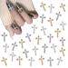 NICENEEDED 30 PCS Retro Punk Cross Nail Art Charm 3d Pearl Alloy Nail Decoration for Women Luxury Metal Charms Accessory Supplies For Nail Diy Design And Jewelry Making
