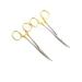Premium German Stainless Set of 2 Gold Handle Mosquito Locking Hemostat Forceps - Straight + Curved | 5 - Cynamed - Buy Online on GoSupps.com