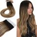 Hetto Extensions Real Hair Tapes Blonde Hair Extensions Real Hair Tapes Straight Extensions Real Hair Tapes Remy Extensions Tape Hair Balayage Caramel Blonde with Black #1B/6/27 55cm 50g 55 CM 1-2 #1B/6/27