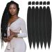 Xusuperb Pre Stretched Braiding Hair 1b Black 26 inch Ez Braids Extensions Black Kanecalon Kunsthaar for braiding 6 Packs Soft pre-stretched braiding hair yaki-texture braids Hair extensions (1b) 66 cm (6 Pack) 1b