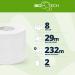 Paperet Bio Tech Toilet Paper - 1 Pack (8 Rolls) | Natural Self-Resolving 2-Layer 250 Sheets - Eco-Friendly & Pathogen Combatting - Buy Online on GoSupps.com