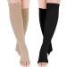 umorismo 2 Pair Flight Compression Socks Toeless Support Socks Open Toe Compression Stockings Calf Pressure Socks for Women Ladies Maternity Pregnancy Flying Travel Work Long Haul Flight L-XL - Buy Online on GoSupps.com