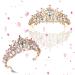 Bogoro Qazuwa Krone Tiara - Elegant Wedding Crown with Crystals | Princess Tiara for Brides & Cosplay | Ros gold Party Gift - Buy Online on GoSupps.com