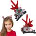 Christmas Antler Hair Clip - Santa Claus Reindeer Ears Barrettes | Portable Reindeer Antlers Ears Barrettes for Family Women Santa Claus red corner - Buy Online on GoSupps.com
