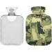 Naanle Camouflage Cats Hot Water Bottle 2L - Transparent Large Heat & Cold Therapy for Pain Relief | Ideal for Bed & Foot - Buy Online on GoSupps.com