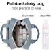 Large Travel Toiletry Bag Organizer - Greyish Blue Makeup & Cosmetic Bag for Women - Buy Online on GoSupps.com