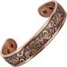 Ladies Pure Copper Magnetic Bracelet Women Copper Bangle Cuff Holistic Magnetic Band with 6 Strong Neodymium Magnets Adjustable Floral Pattern-PC (L: Wrist 19.5-22.5cm/7.6-8.75") - Buy Online on GoSupps.com