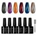 MAYCHAO 9D Cat Eye Gel Nail Polish Set with Magnet Stick 6 Colors Nail Polish Gel Set Suitable for Nail Salon DIY at Home Spring Gel Polish Kit with Gift Box