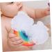 Housoutil 3pcs Rainbow Bath Sponge Set - Exfoliating Bath Balls & Facial Scrubbers for Infants & Adults - Colorful Shower Poufs for Soft Skin Care - Buy Online on GoSupps.com