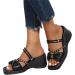Shop XTZ YGLD Women's Wedge Sandals - Rhinestone Open-Toe Beach Shoes for Spring & Summer | Black 6.5 UK - Buy Online on GoSupps.com
