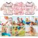 Discoball Waterproof Baby Bibs with Sleeves - Set of 3 Unisex Dribble Bibs | Adjustable Painting Apron Bibs for Infant/Toddler 6 Months to 3 Years | Large Pocket, White+Pink - Buy Online on GoSupps.com