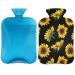 Heat bottle with reference yellow sunflower flower pattern 2 l capacity heat tag for pain relief feet menstrual cramps