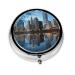 Chicago Reflected Printed Round Pill Box Portable Travelling Pill Box Medicine Organiser