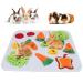GINDOOR Rabbit Foraging Mat, Interactive Feed Game for Boredom, Polar Fleece Pet Snuffle Pad Bed Treat Dispenser for Rabbits Bunny Guinea Pigs Chinchillas Ferrets 60*60CM