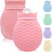 Small heat bottle with cover- 320ml mini silicone hot bottle for warm and cold compresses hand-foot bed warmers ideal for menstrual complaints pain relief pink
