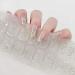Semi Cured Gel Nails Strips 22 Stickers Nail Wraps Soft Self-Adhesive Gel Nail Stickers Salon-Quality Glitter Gel Nail Strips for Nails Manicure Require UV/LED Lamp (114-Silver Glitter)