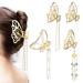 Metal hair clips 4 -pack gold -colored butterfly hair clips with fringes delicate women hair clips fashionable slipproof metal hair clips hair jewelry