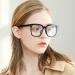 2-Pack Oversized Blue Light Blocker Glasses for Women - Square Computer Eyeglasses in Black and Clear - Reduce Eye Strain - Buy Online on GoSupps.com