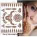 Brown Henna Temporary Tattoo Stickers - 80+ Exquisite Lace Flower Mandala Elephant Patterns - Waterproof Fake Tattoos for Women - 6Pcs Set - Buy Online on GoSupps.com