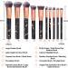 Nevsetpo Marble Makeup Brushes Set - 10+2pcs Synthetic Foundation Eyeshadow Contour Brushes for Girls in Marble Black - Buy Online on GoSupps.com