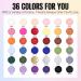 Tomicca 40PC UV Nail Polish Set - 36 Colors Shellac Gel & 4 Base Top Coats for Nail Studio & DIY - Blooming Gel & Nail Tip Display - Buy Online on GoSupps.com