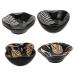 Alipis 4pcs Sauce Dish Sauce Seasoning Plate Dish Plate Barbecue Sauce White Ceramics Three-Dimensional 9X9X4CM White