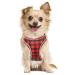 Heele dog harness adjustable anti train dishes reflective breathable dishes dogs light breast harness small dogs for walking training reflective plaid red m